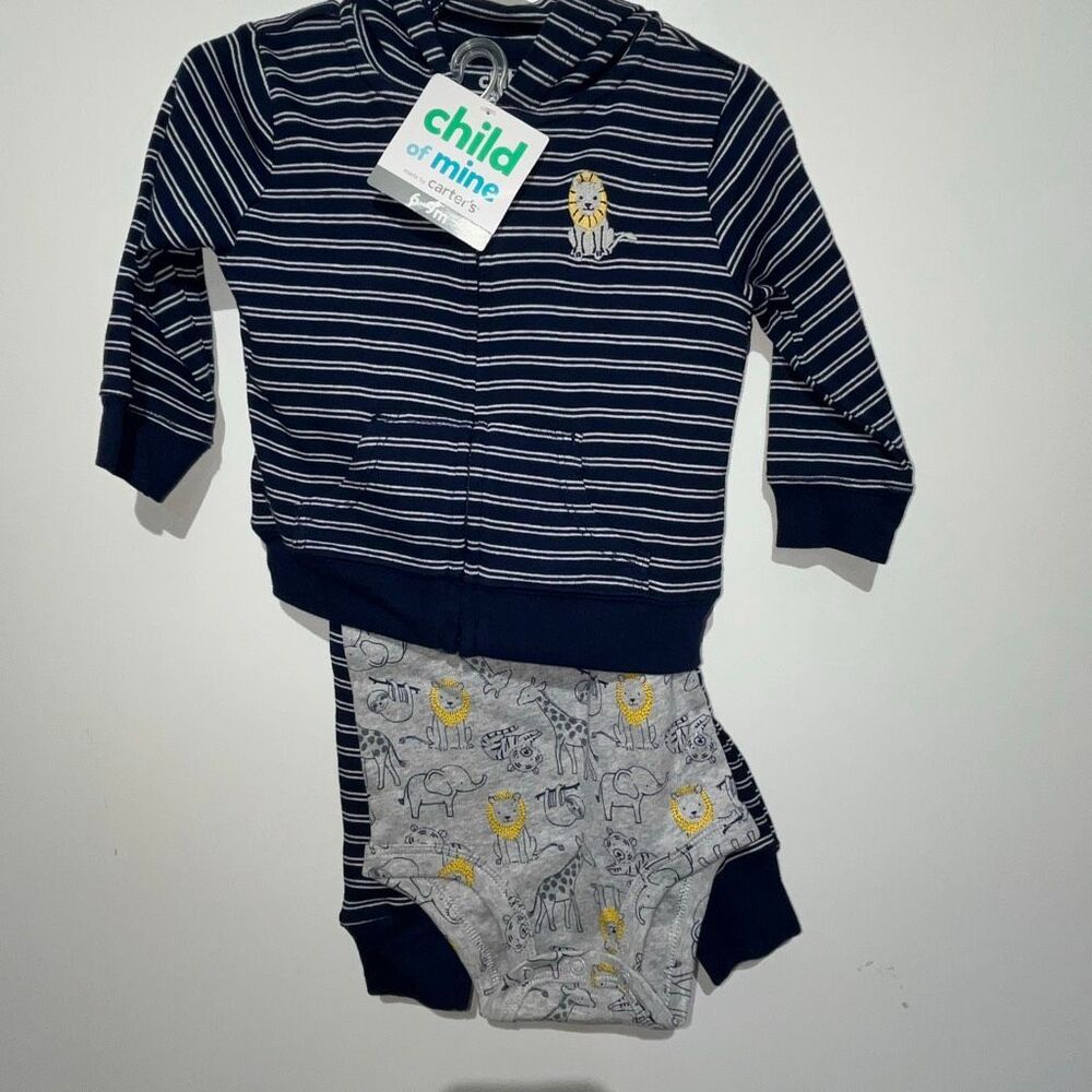 Child of Mine by Carter's‎ Baby Boy Outfit Set 3 Piece Navy Size 6-9 Months NWT